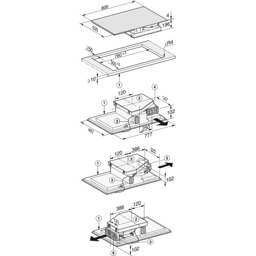 Индукционная варочная панель с вытяжкой Miele KMDA 7634 FL