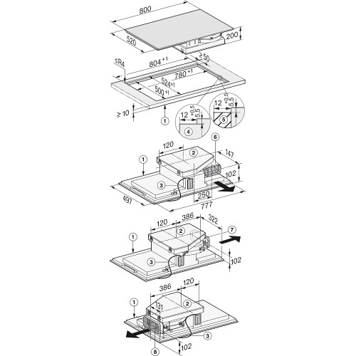 Индукционная варочная панель с вытяжкой Miele KMDA 7634 FL