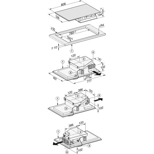 Индукционная варочная панель с вытяжкой Miele KMDA 7634 FR
