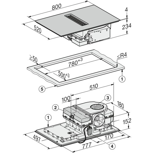 Варочная панель со встроенной вытяжкой Miele KMDA 7676 FL-U