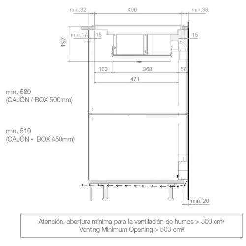 Варочная панель с вытяжкой Pando E-390/78 V.1130 ECO PLUS + DIFUSOR LAT