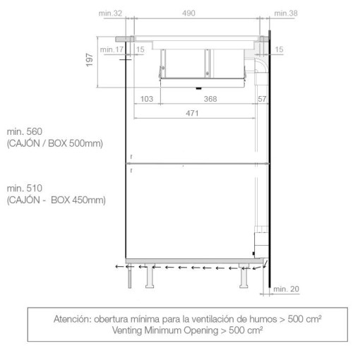 Варочная панель с вытяжкой Pando E-390/78 V.1130 ECO PLUS + KIT FCLR-AE
