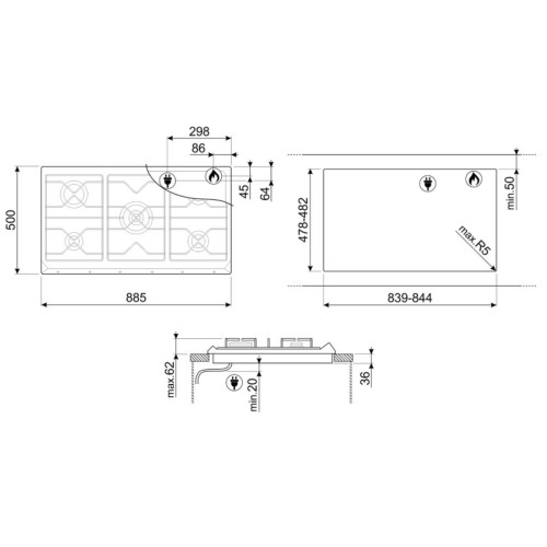 Варочная панель Smeg SRV896AOGH