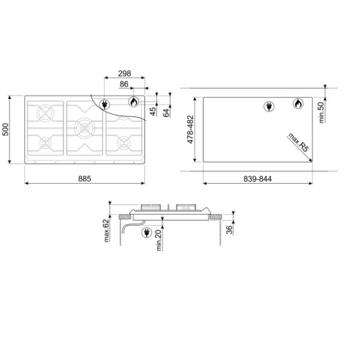 Варочная панель Smeg SRV896POGH