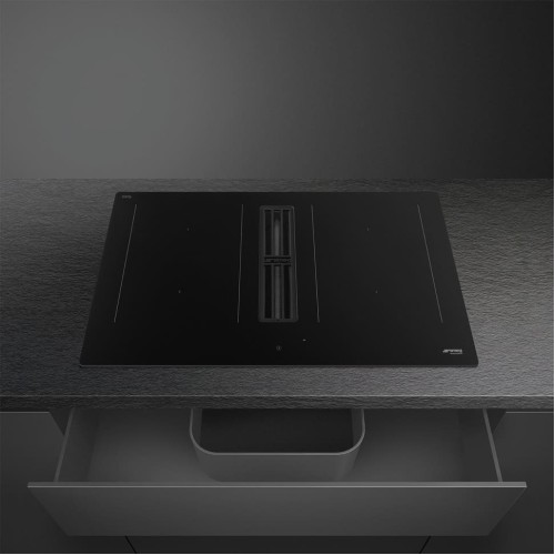 Варочная панель со встроенной вытяжкой Smeg HOBD382N2