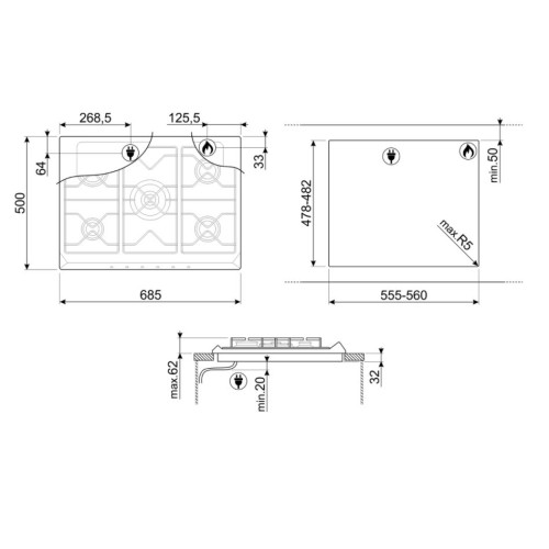 Варочная панель Smeg SR775AO