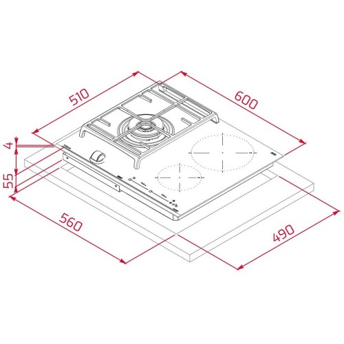 Варочная панель Teka HYBRID JZC 63312 ABN BLACK
