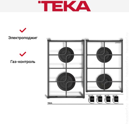Встраиваемая газовая варочная панель Teka GBC 64100 KBN WHITE