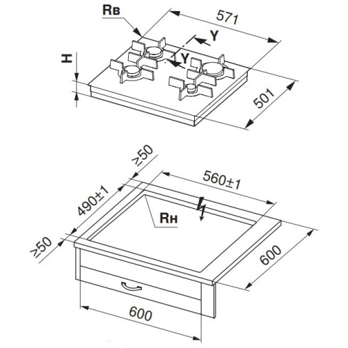 Газовая варочная панель V-ZUG GAS641GSAZ