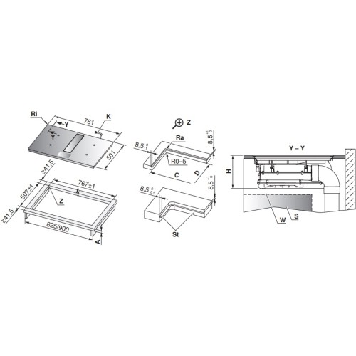 Варочная панель с вытяжкой V-ZUG CombiCookTop V4000 I804 CCT4T-31096
