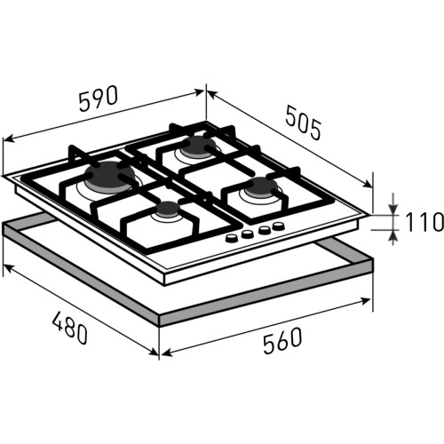 Газовая варочная панель Zigmund Shtain M 29.6 B