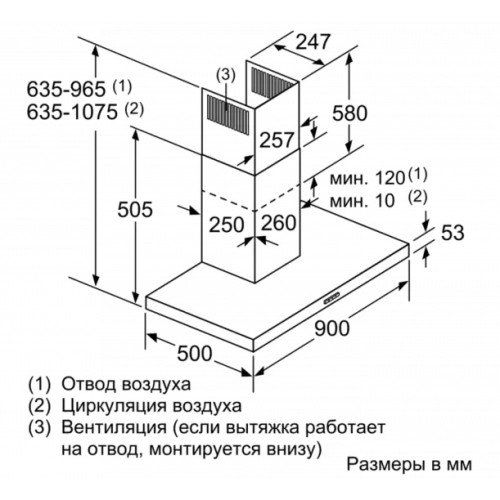 Вытяжка для настенного монтажа BOSCH DWB97FM50