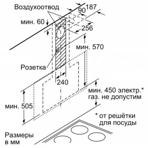 Вытяжка для настенного монтажа BOSCH DWF97RV60
