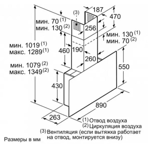 Вытяжка для настенного монтажа BOSCH DWF97RV60