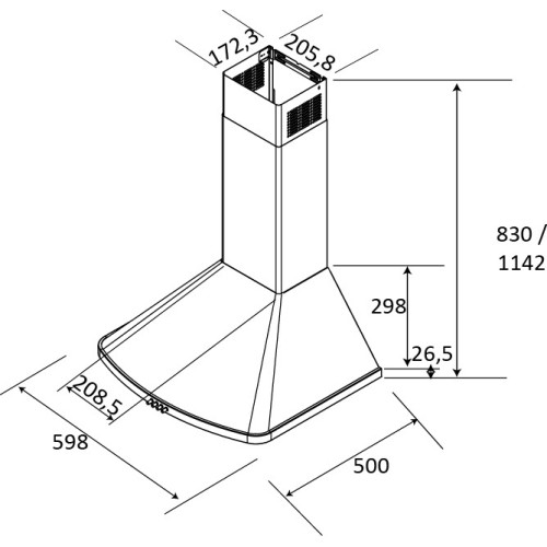 Настенная вытяжка Brandt AD1046X