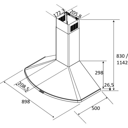 Настенная вытяжка Brandt AD1049X
