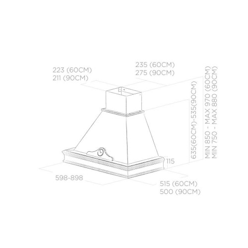 Вытяжка Elica ORETTA WH/A/60 T.GREZZO
