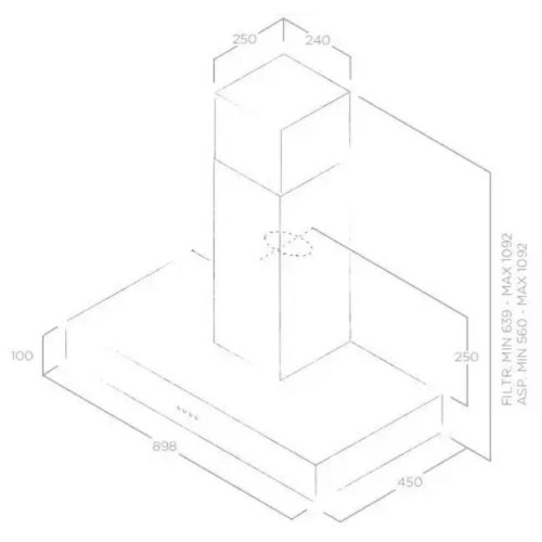 Вытяжка ELICA SPOT URBAN CAST IRON/A/90