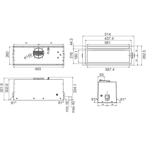 Встраиваемая вытяжка Elica LANE SENSOR BL MAT/A/52 старая версия