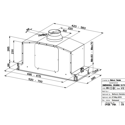 Встраиваемая вытяжка Faber IN-LIGHT EV8P X A52