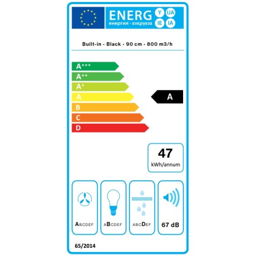 Встраиваемая вытяжка Falmec VIRGOLA NO-DROP TOUCH 90 BLACK
