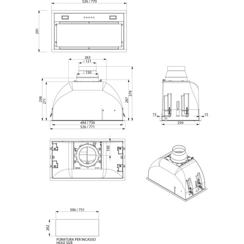 Вытяжка Falmec BUILT IN BURANO PLUS 70 BK