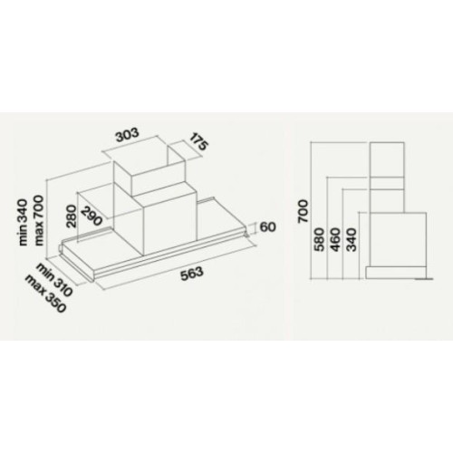 Вытяжка Falmec Design VIRGOLA BLACK 60 (600)