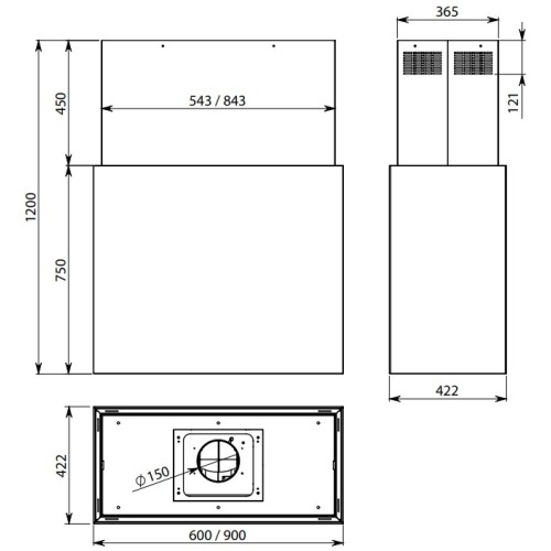 Вытяжка Falmec LAGUNA IS STEEL 90 BLACK