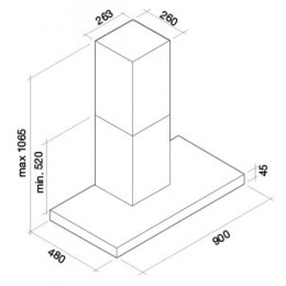 Вытяжка Falmec Luce 90 Glass Black wall