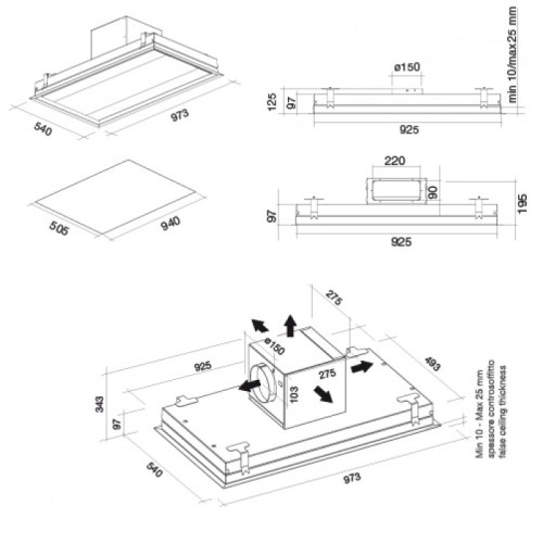 Вытяжка Falmec Nuvola isola 90 ix ECP