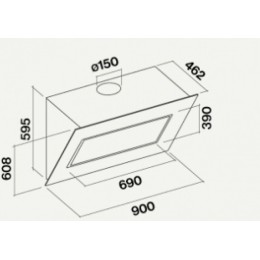 Вытяжка Falmec Quasar (A+) 90 Black Glass
