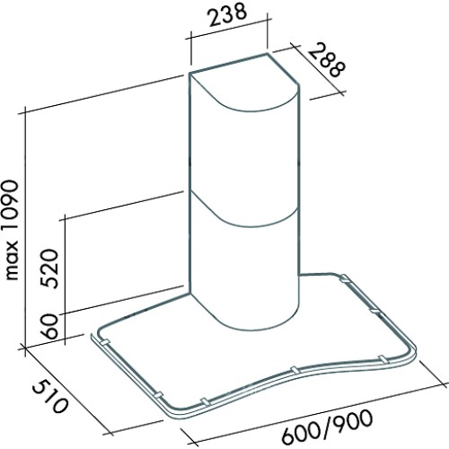 Вытяжка Falmec Astra 90 ix (600)