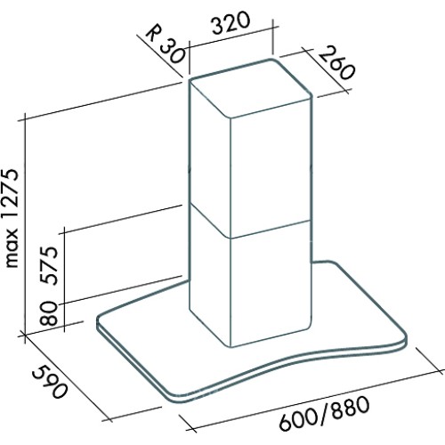 Вытяжка Falmec Astra isola 60 vetro (800) ECP