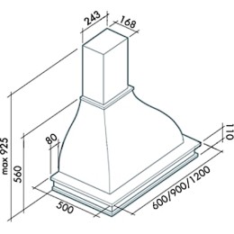 Вытяжка Falmec Iris Piastrelata 120 (600) S орех