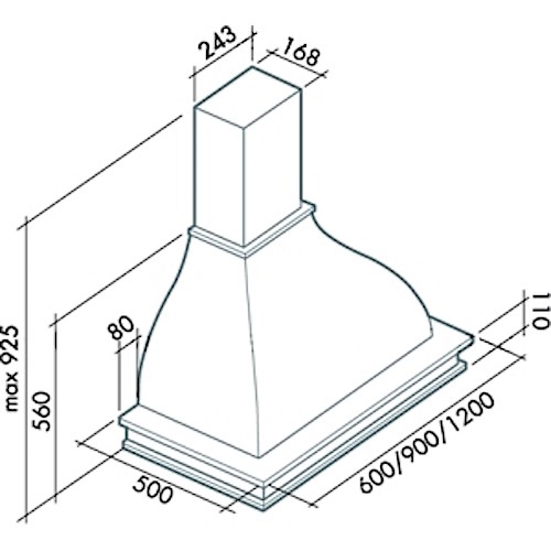 Вытяжка Falmec Iris Piastrelata 90 (600) орех