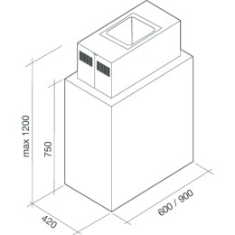 Вытяжка Falmec Laguna isola 60 vetro (800) Bianca STEC