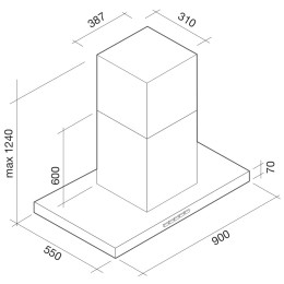 Вытяжка Falmec Lumina isola 90 ix (800) NRS ECP