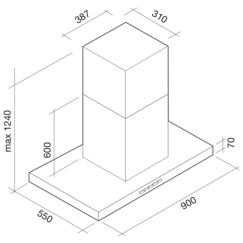 Вытяжка Falmec Lumina isola 90 ix (800) NRS ECP