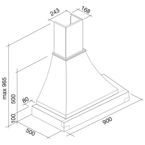 Вытяжка Falmec Ninfea Gardenia 90 (600) S мореный дуб