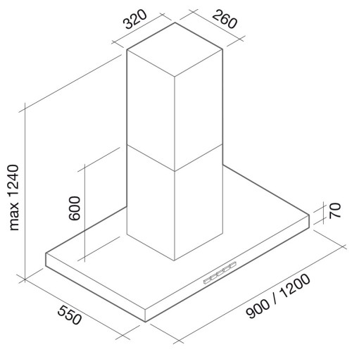 Вытяжка Falmec Plane isola 90 ix (600)
