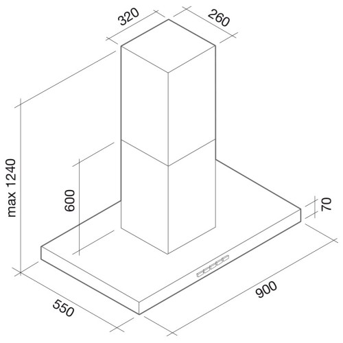 Вытяжка Falmec Plane isola top 90 ix (800) ECP