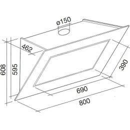 Вытяжка Falmec Quasar 80 Vetro (800) stec black
