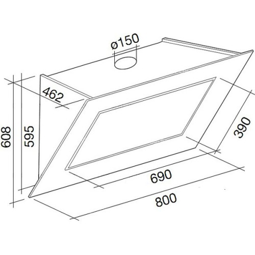 Вытяжка Falmec Quasar 80 Vetro (800) stec black
