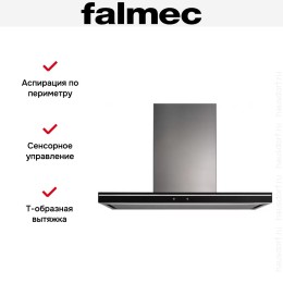 Вытяжка Falmec SILENCE LUMINA NRS 90 INOX VETRO NERO (800)
