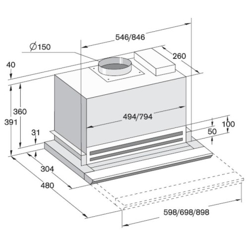 Встраиваемая вытяжка Gaggenau AH 900-191