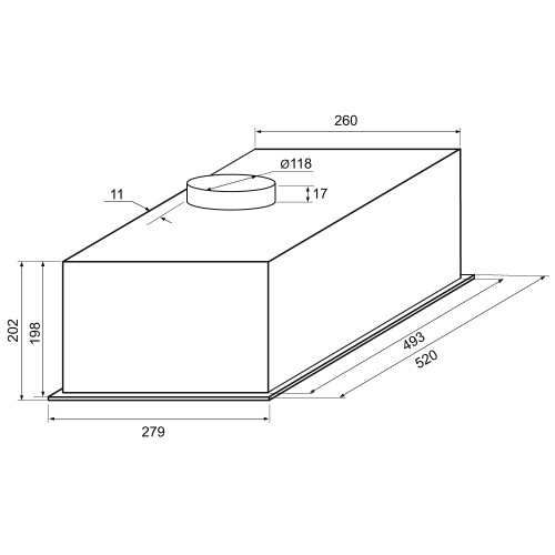 Встраиваемая вытяжка KRONA WERMUT 600 DN WHITE PB