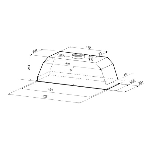 Встраиваемая вытяжка Krona ADEL 600 BLACK PB
