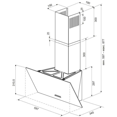 Вытяжка Krona HELGA 600 black PB