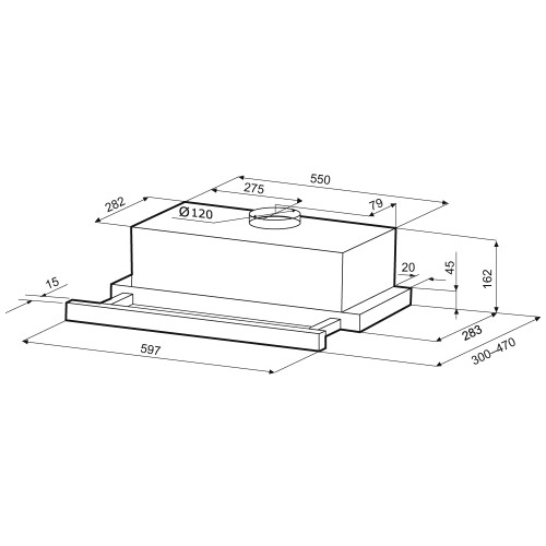Встраиваемая вытяжка Krona KAMILLA T 600 WHITE (2 мотора)