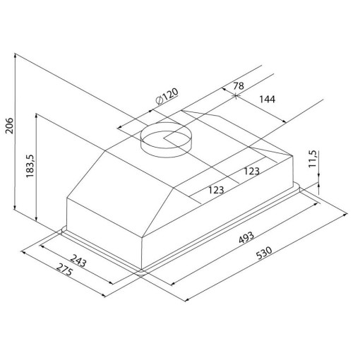 Встраиваемая вытяжка Krona KATE 600 GLASS WHITE PB